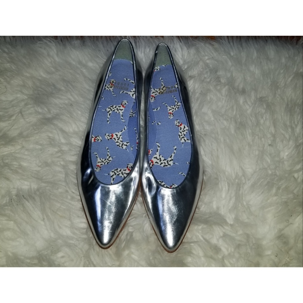 SALE🎈Stuart Weitzman metallic silver Flats